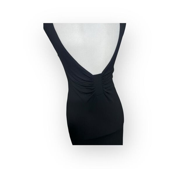 Narciso Rodriquez LBD Black V Neck Deep V Back Dress - Picture 4 of 7